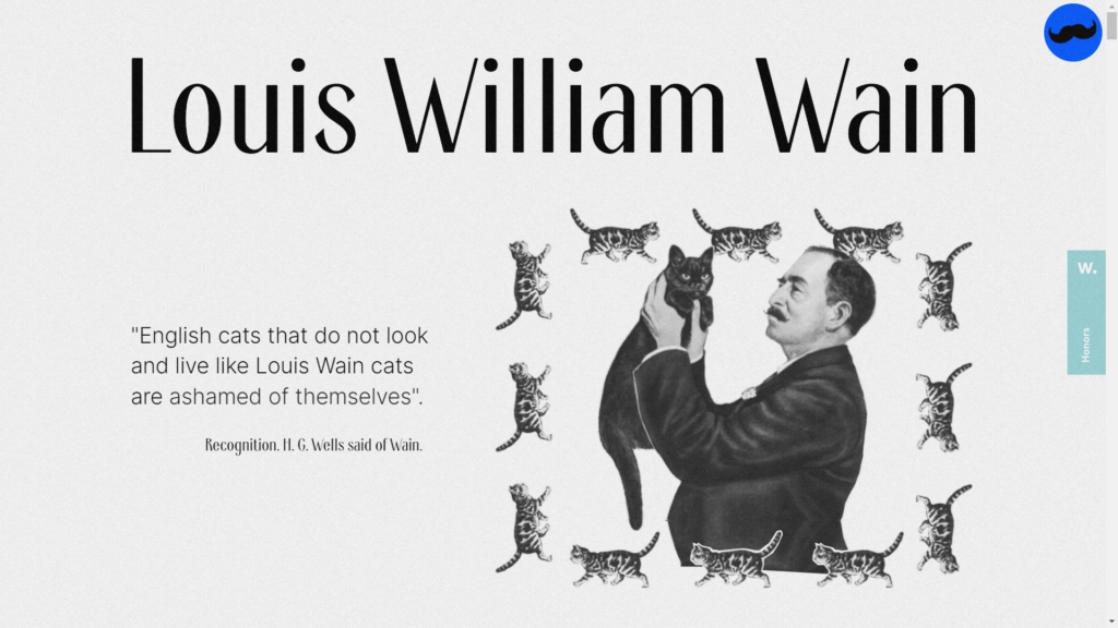 Cats-louis.ru website offering whimsy through usage of collage style graphics.