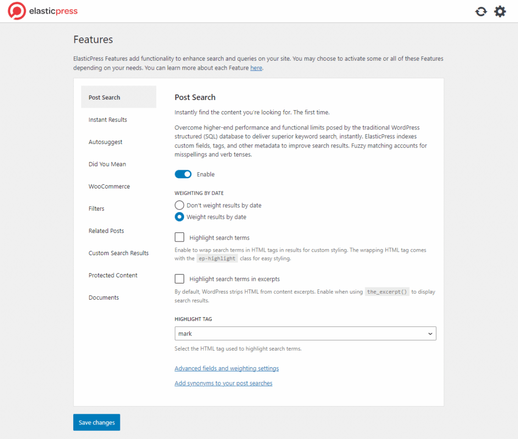 WordPress Search Plugin 10: ElasticPress