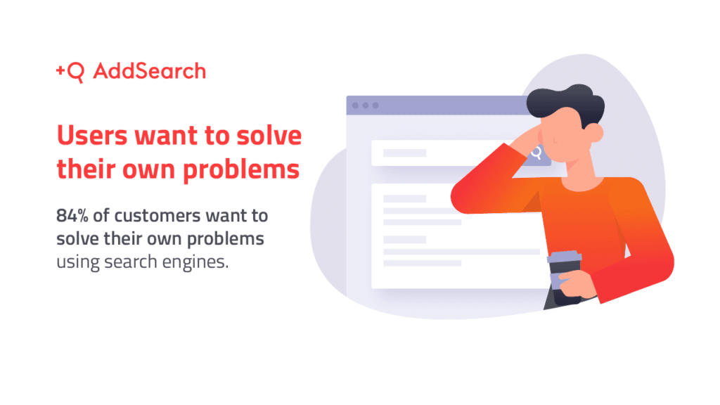 site search statistics about how many users want to solve their own problems